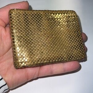 Whiting & Davis Gold Metal Mesh Bi Fold Wallet
